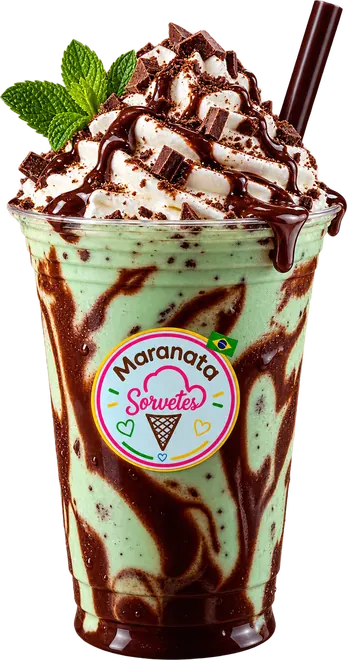Milk shake Chocomenta da Maranata: menta com chocolate e chantilly